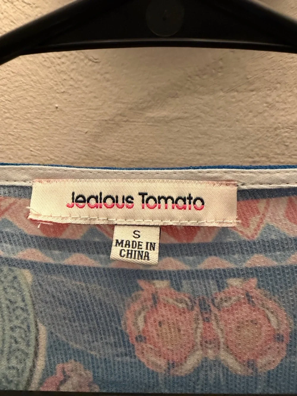 Jealous Tomato Blue Floral Paisley Open Front Kimono Cardigan Handkerchief Hem S